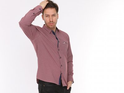Unique Stylish Design Long Sleeve Plaid Slim Fit Men's Shirts
